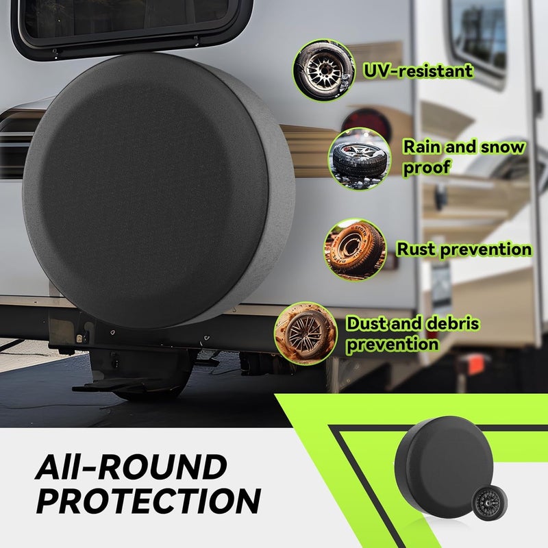 RVMATE RV Tire Cover, RV Spare Tire Cover Fits 30" Diameter Tire, Waterproof Anti-UV Black Tire Cover RV Accessories for RV/Truck/Trailer/SUV/Jeep, RMSTC30 - Image 2